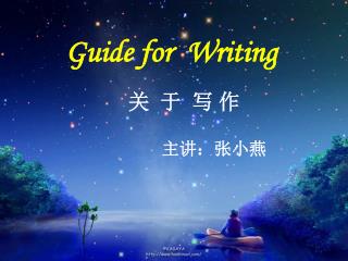 Guide for Writing