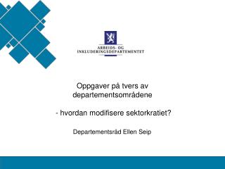 Oppgaver på tvers av departementsområdene - hvordan modifisere sektorkratiet?