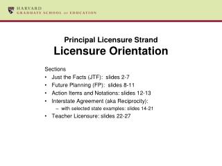 Principal Licensure Strand Licensure Orientation