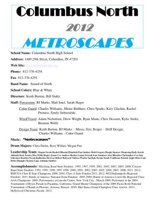 Columbus North 2012 METROSCAPES