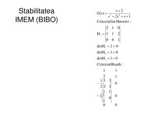 Stabilitatea IMEM (BIBO)
