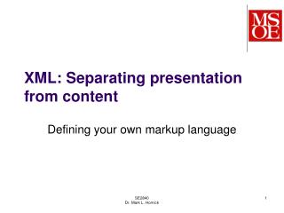 XML: Separating presentation from content