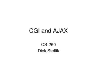 CGI and AJAX