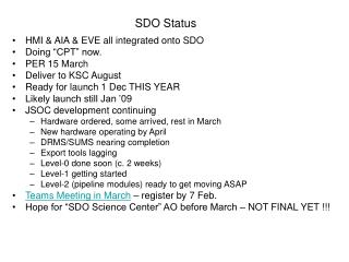 SDO Status