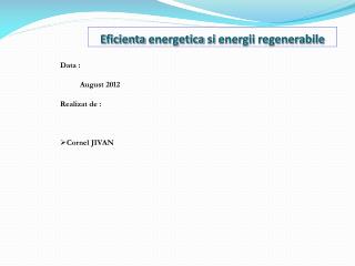 Eficienta energetica si energii regenerabile