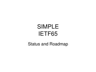 SIMPLE IETF65