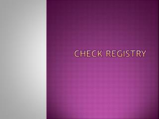 Check Registry