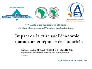 Impact de la crise sur l’économie marocaine et réponse des autorités