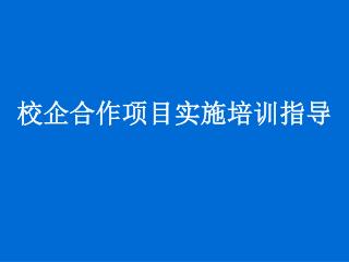 校企合作项目实施培训指导