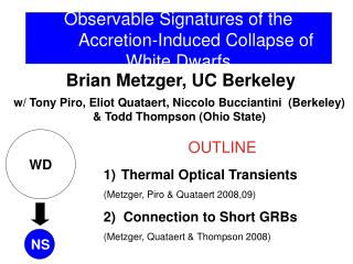 Observable Signatures of the 	Accretion-Induced Collapse of White Dwarfs
