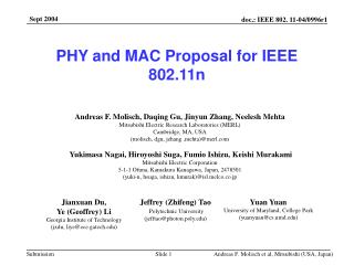 PHY and MAC Proposal for IEEE 802.11n