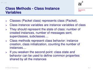 Class Methods - Class Instance Variables