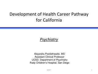 Development of Health Career Pathway for California