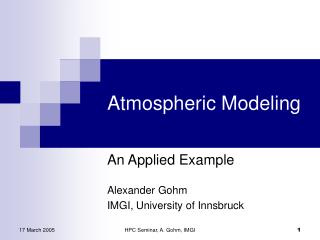 Atmospheric Modeling