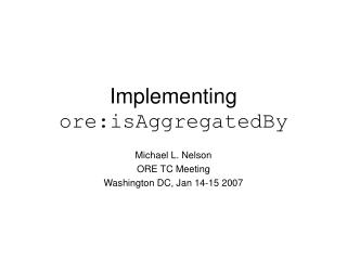 Implementing ore:isAggregatedBy