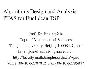 Algorithms Design and Analysis: PTAS for Euclidean TSP