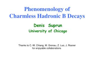 Phenomenology of Charmless Hadronic B Decays