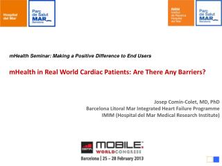 mHealth Seminar: Making a Positive Difference to End Users