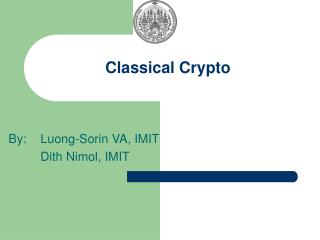 Classical Crypto