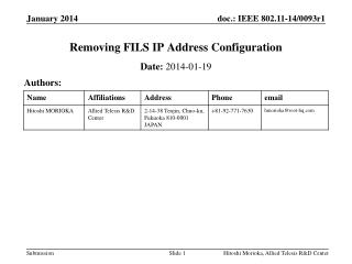 Removing FILS IP Address Configuration