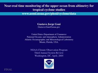 Near-real time monitoring of the upper ocean from altimetry for tropical cyclone studies
