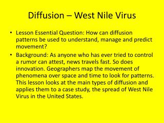 Diffusion – West Nile Virus