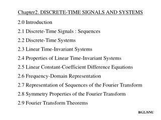 Chapter2. DISCRETE-TIME SIGNALS AND SYSTEMS