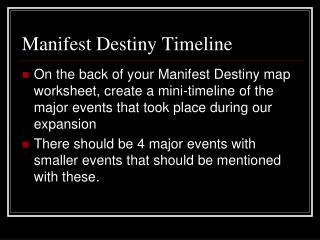 Manifest Destiny Timeline