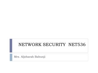 NETWORK SECURITY NET536