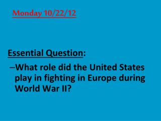 Essential Question :