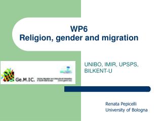 WP6 Religion, gender and migration