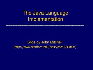 The Java Language Implementation