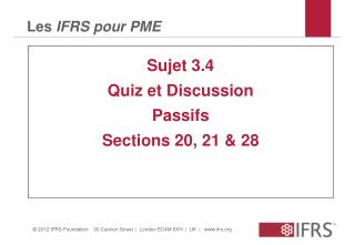 Les IFRS pour PME