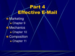 Part 4 Effective E-Mail