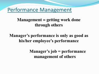 Performance Management