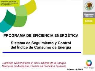 PROGRAMA DE EFICIENCIA ENERGÉTICA Sistema de Seguimiento y Control