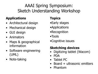 AAAI Spring Symposium: Sketch Understanding Workshop