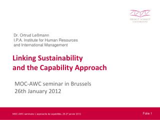 Linking Sustainability and the Capability Approach