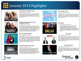 January 2013 Highlights
