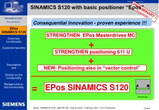 SINAMICS S120 with basic positioner “Epos”
