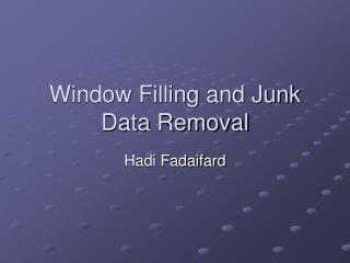 Window Filling and Junk Data Removal