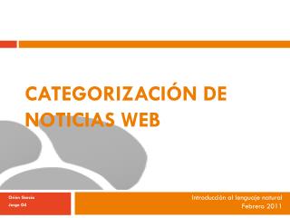 Categorización de noticias web