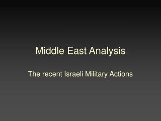 Middle East Analysis