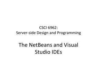 CSCI 6962: Server-side Design and Programming