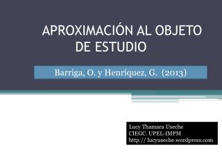 APROXIMACIÓN AL OBJETO DE ESTUDIO