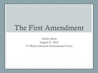 The First Amendment