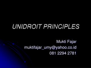 UNIDROIT PRINCIPLES