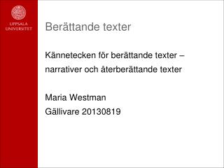 Berättande texter