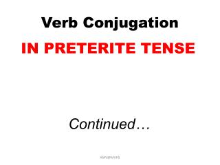 Verb Conjugation