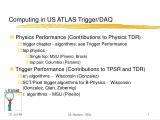 Computing in US ATLAS Trigger/DAQ